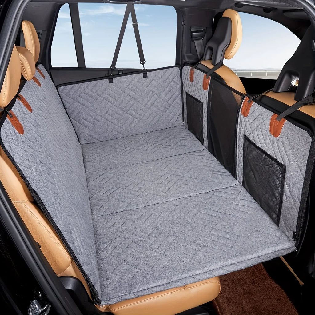 Seashore 2-in-1 Dog Car Hammock & Seat Extender – Waterproof, Heavy-Duty, Gray & Black