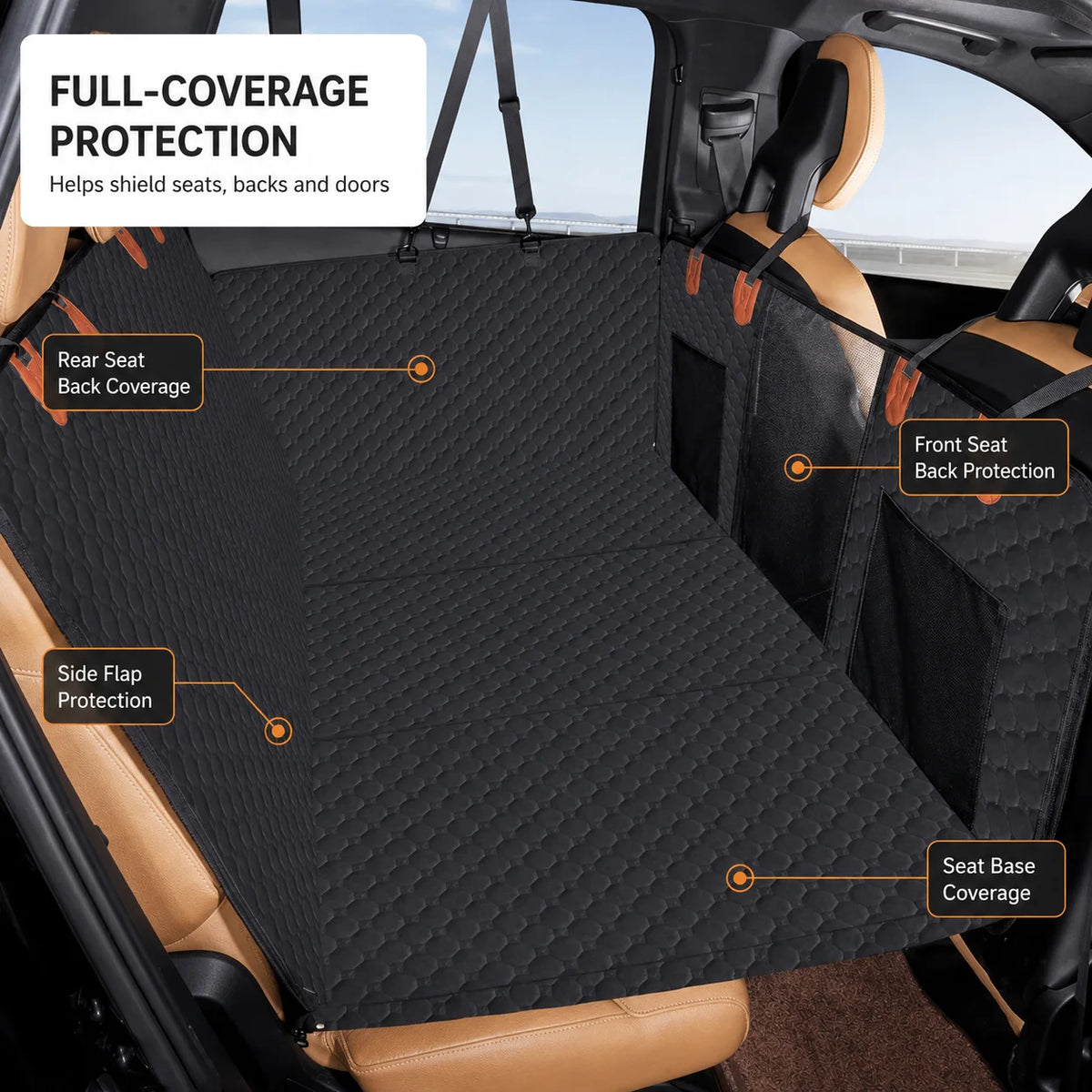 Seashore SolidBase™ Heavy-Duty Dog Backseat Expander – Flat Platform for Large Dogs, Waterproof