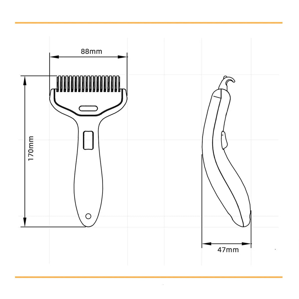 Seashore Self-Cleaning Pet Brush – Dogs & Cats, All Coat Types, Soft Flexible Pins