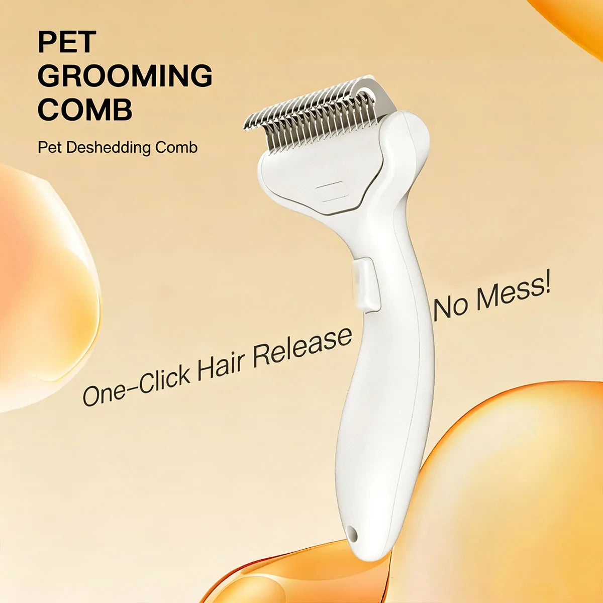 Seashore Self-Cleaning Pet Brush – Dogs & Cats, All Coat Types, Soft Flexible Pins