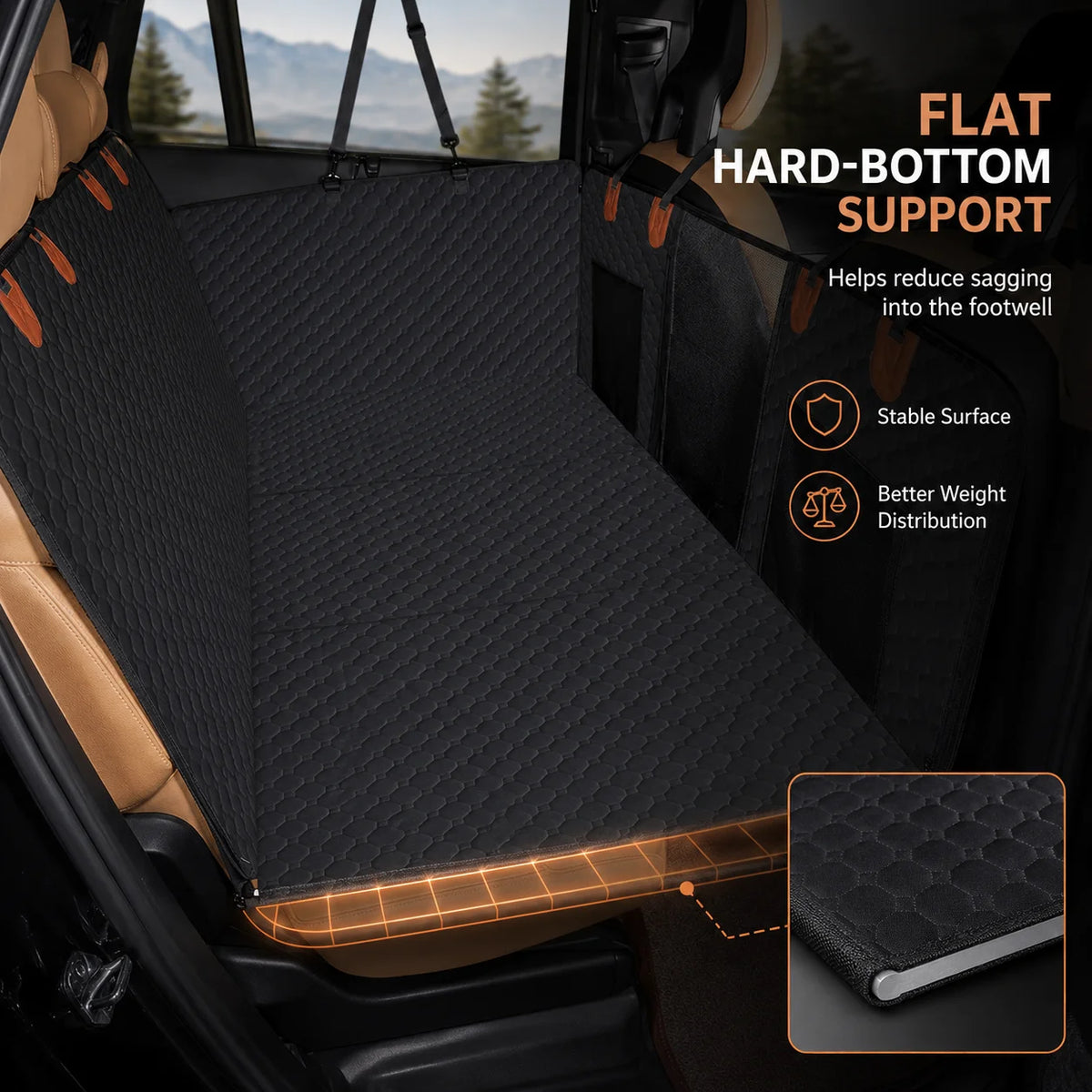 Seashore SolidBase™ Heavy-Duty Dog Backseat Expander – Flat Platform for Large Dogs, Waterproof