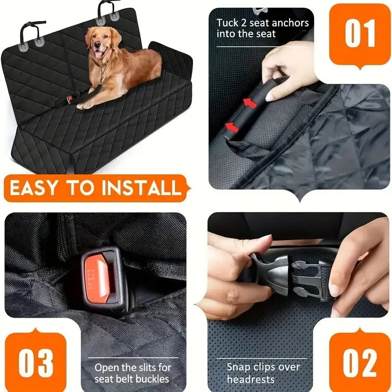 Seashore Signature View Dog Car Seat Hammock – Waterproof, Mesh Window, All Breeds