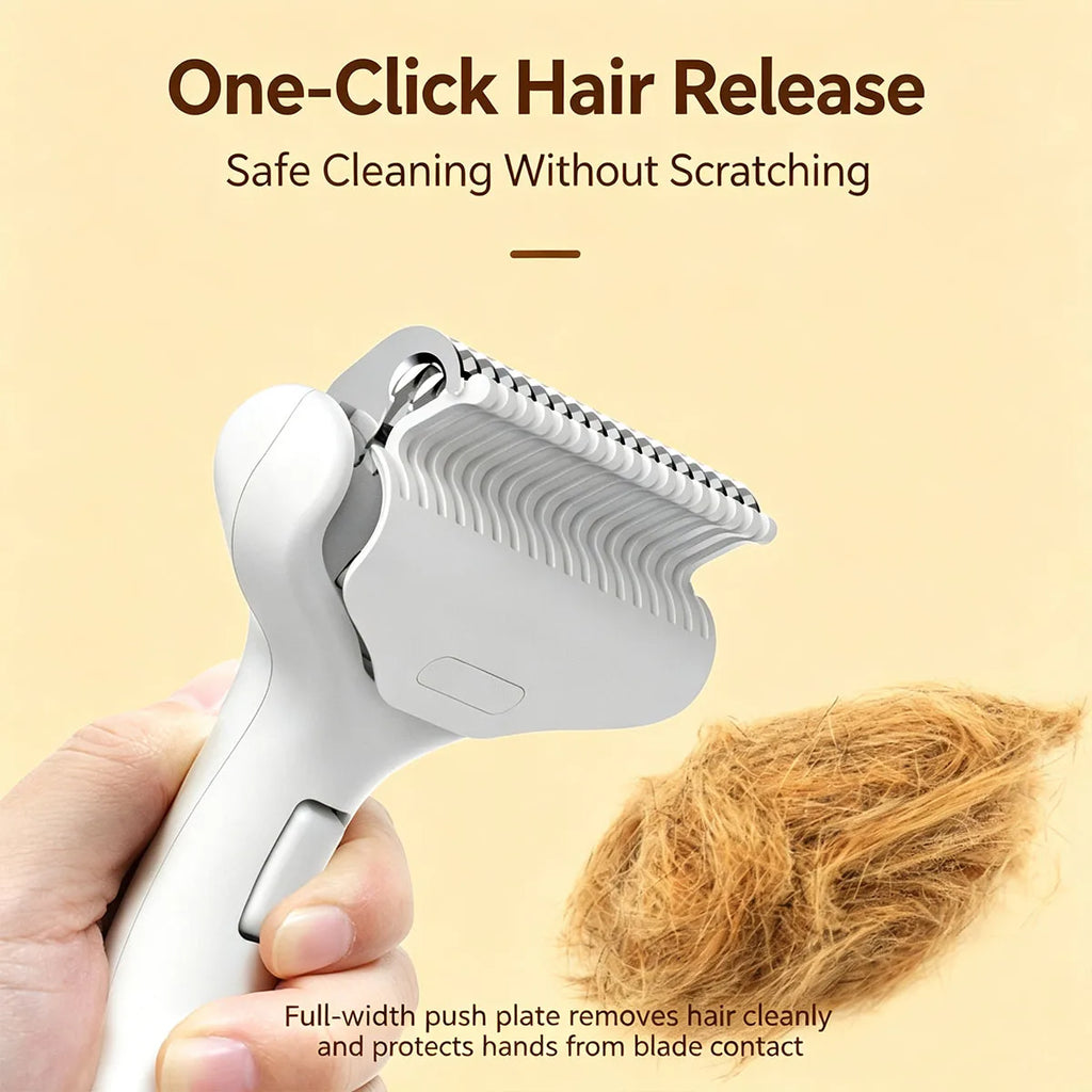 Seashore Self-Cleaning Pet Brush – Dogs & Cats, All Coat Types, Soft Flexible Pins