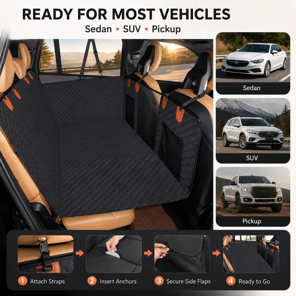 Seashore SolidBase™ Heavy-Duty Dog Backseat Expander – Flat Platform for Large Dogs, Waterproof