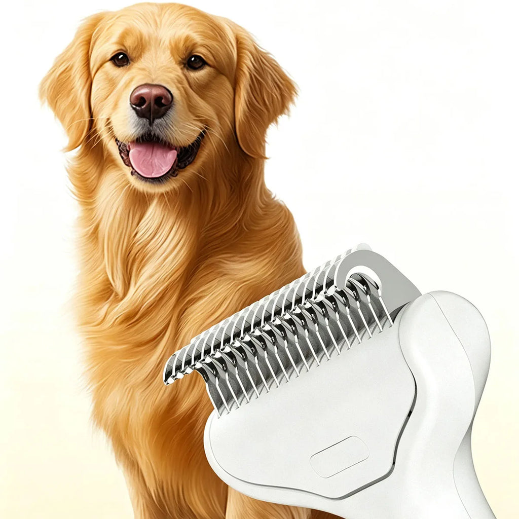 Seashore Self-Cleaning Pet Brush – Dogs & Cats, All Coat Types, Soft Flexible Pins