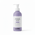 Luxe Micellar Cleansing Water lavender and white pump bottle