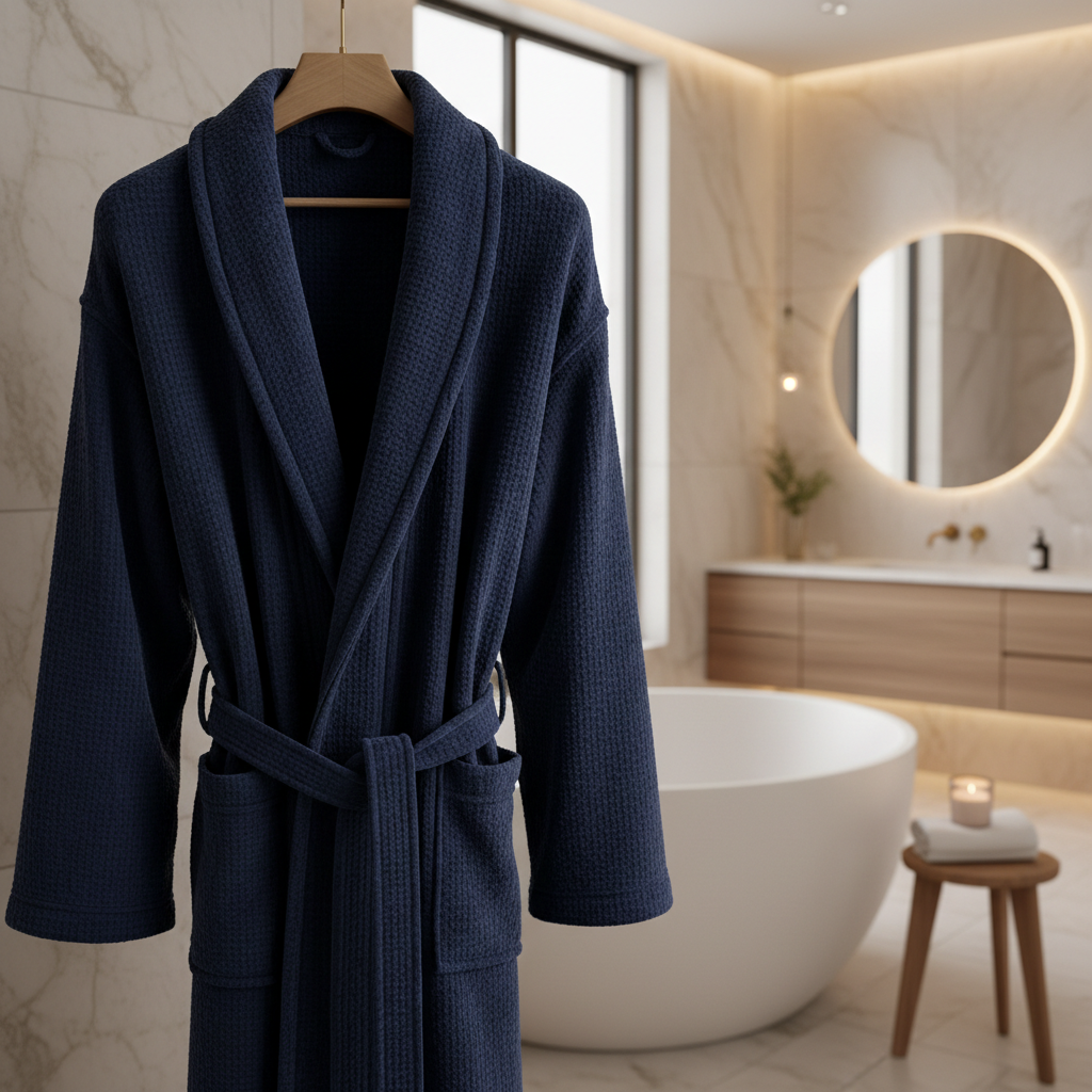 Luxe Premium Bathrobe - Navy Blue