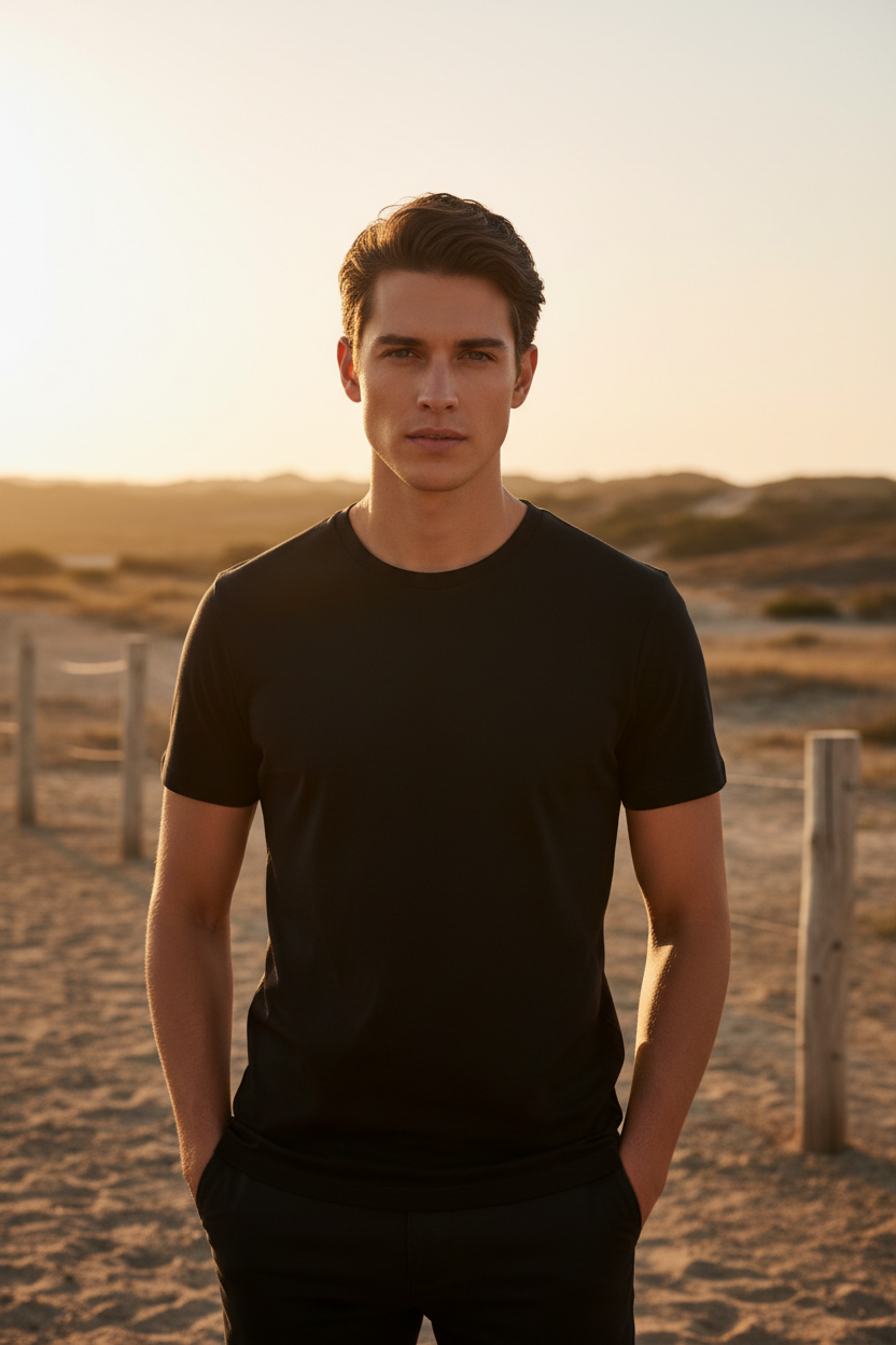 Classic Essential Cotton T-Shirt - Black