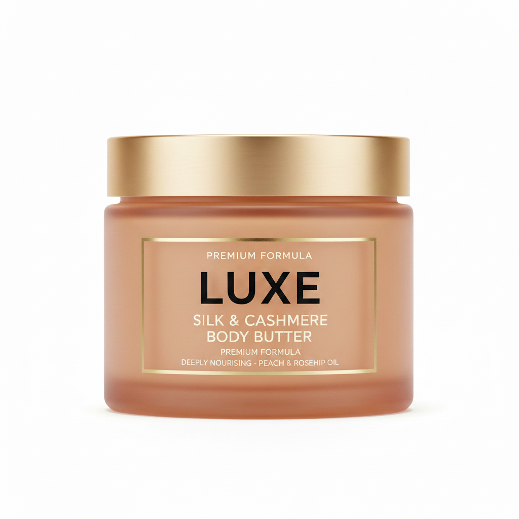 Luxe Whipped Body Butter Cream large luxury jar soft peach and gold