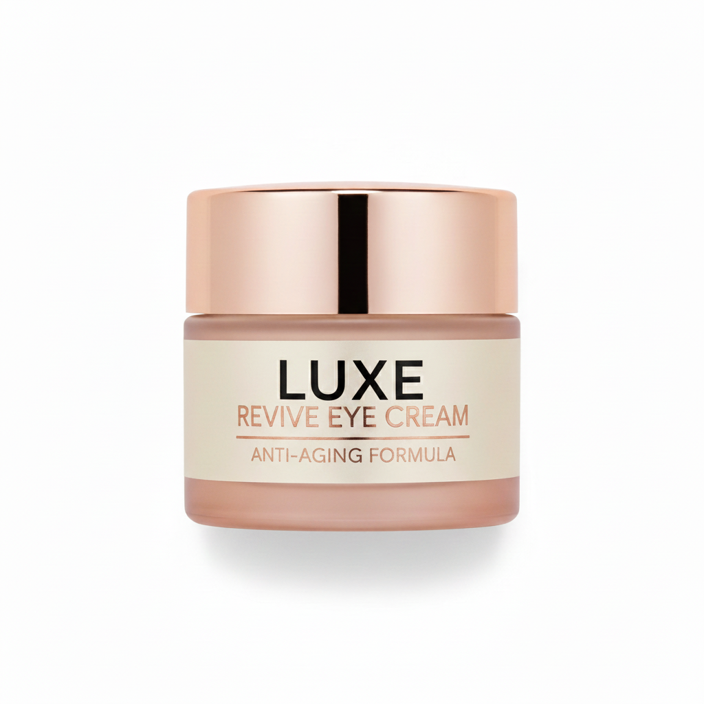 Luxe Rose Gold Eye Cream luxury small glass jar with rose gold lid
